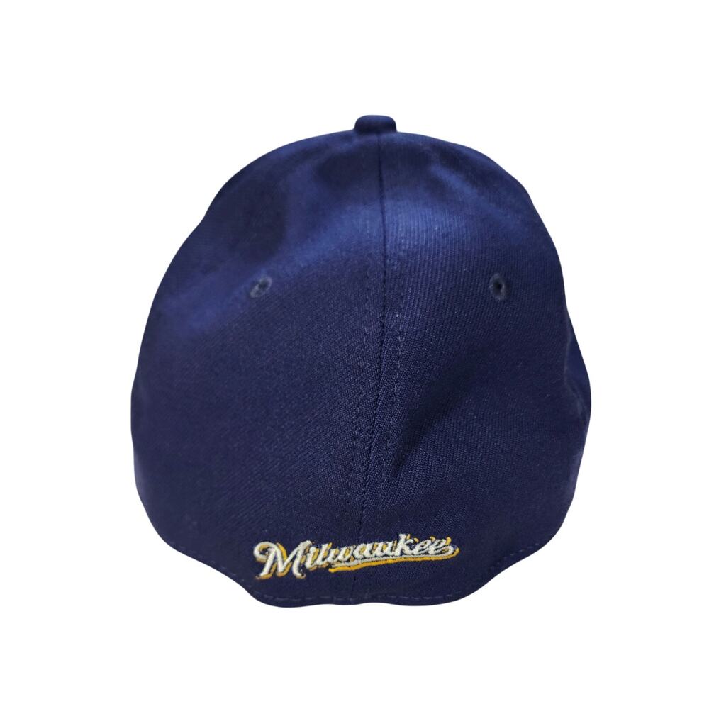 NWT New Era Milwaukee Brewers 39Thirty Baseball Hat Cap Blue Stretch Fit L/XL - Picture 4 of 6